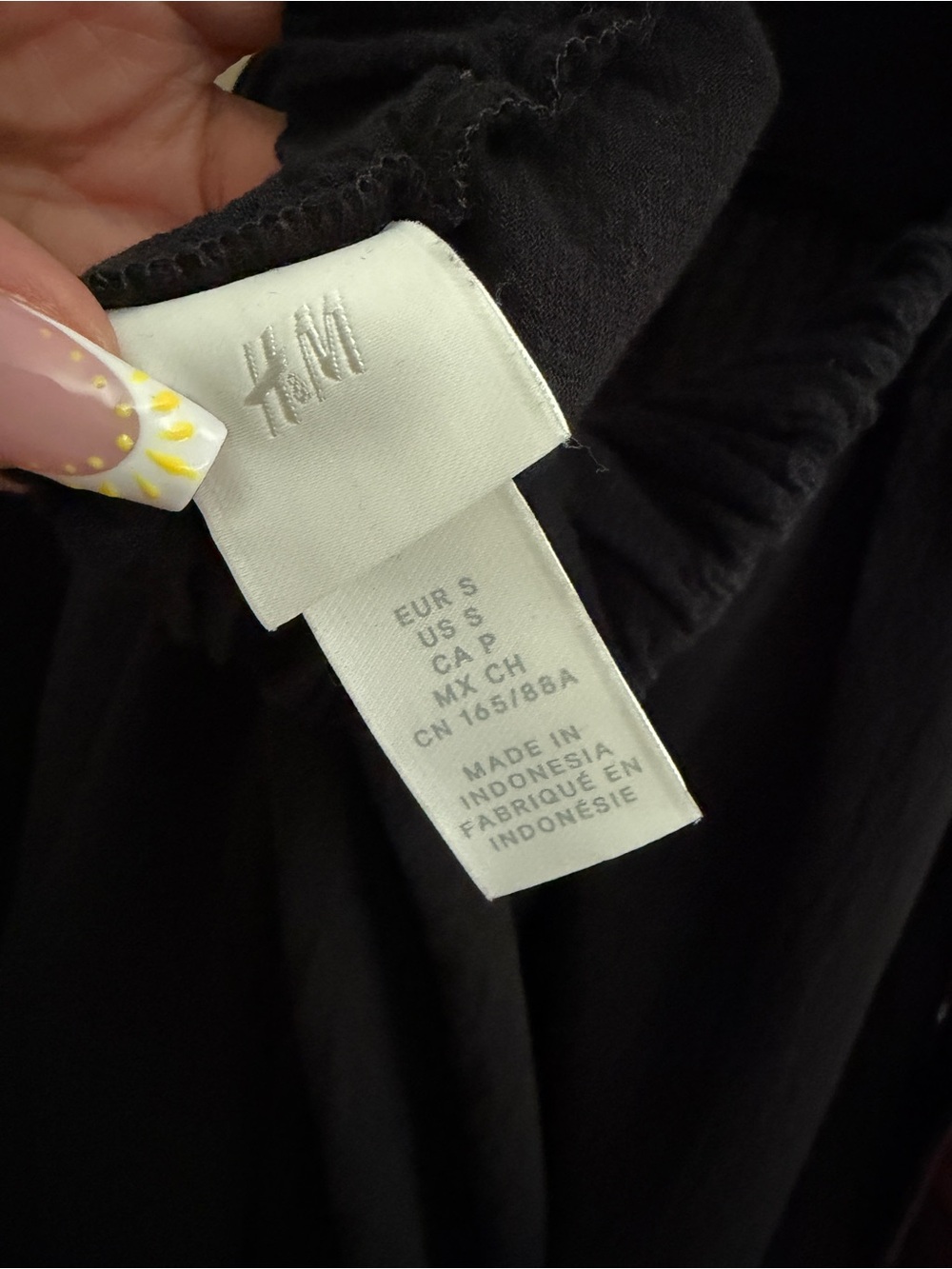 H&M Black Open-Back Tie Poplin Dress - Square Neck - Size S/M - Picture 5 of 8